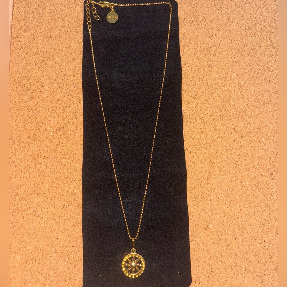 Alex and Ani Gold-Tone Sun and Stone Necklace